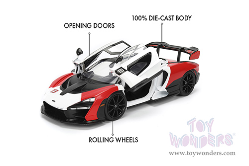 Jada Toys Hyper-Spec - McLaren Senna Hardtop (1/24, diecast model car, Red/White/Black) 36370