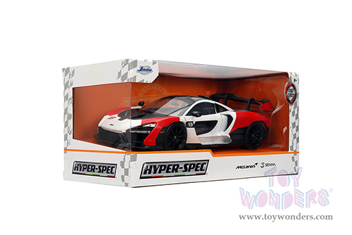 Jada Toys Hyper-Spec - McLaren Senna Hardtop (1/24, diecast model car, Red/White/Black) 36370