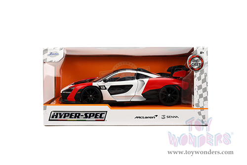 Jada Toys Hyper-Spec - McLaren Senna Hardtop (1/24, diecast model car, Red/White/Black) 36370