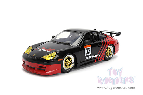 Jada Toys Hyper-Spec - Porsche 911 GT3 RS (996) #33 ADVAN (1/24, diecast model car, Black/Red) 36371