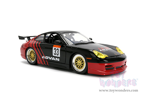 Jada Toys Hyper-Spec - Porsche 911 GT3 RS (996) #33 ADVAN (1/24, diecast model car, Black/Red) 36371