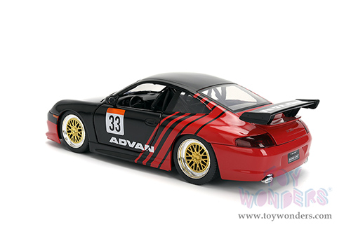 Jada Toys Hyper-Spec - Porsche 911 GT3 RS (996) #33 ADVAN (1/24, diecast model car, Black/Red) 36371