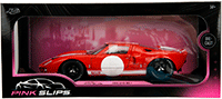 Jada Toys Pink Slips - Ford GT40 MK1 with Display Base (1968, 1/18 scale diecast model car, Red/White) 36381