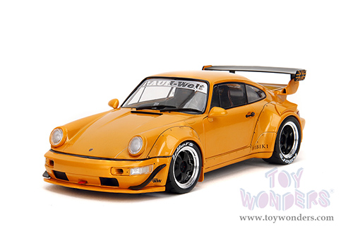Jada Toys Pink Slips - Porsche RWB Body Kit Hibiki with Display Base (2016, 1/18 scale diecast model car, Glossy Orange) 36383