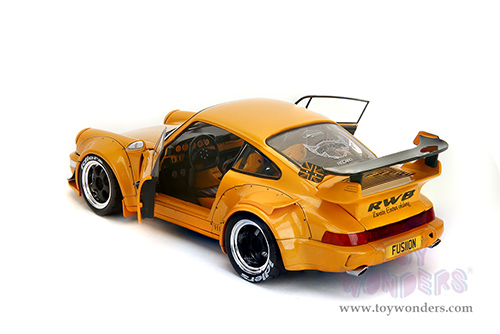 Jada Toys Pink Slips - Porsche RWB Body Kit Hibiki with Display Base (2016, 1/18 scale diecast model car, Glossy Orange) 36383