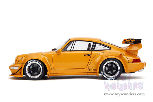 Jada Toys Pink Slips - Porsche RWB Body Kit Hibiki with Display Base (2016, 1/18 scale diecast model car, Glossy Orange) 36383