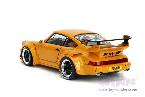 Jada Toys Pink Slips - Porsche RWB Body Kit Hibiki with Display Base (2016, 1/18 scale diecast model car, Glossy Orange) 36383