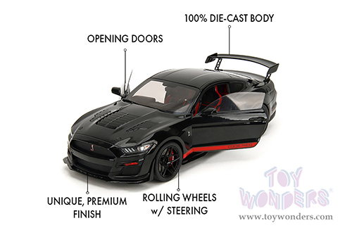Jada Toys Pink Slips - Ford Shelby® GT500® "Code Red" with Display Base (2022, 1/18 scale diecast model car, Black) 36385