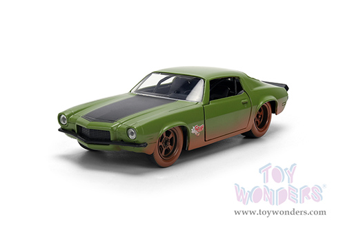 Jada Toys Fast & Furious - Chevrolet® Camaro® "F-Bomb" Dirty Version (1973, 1/32 scale diecast model car, Matte Green) 36393