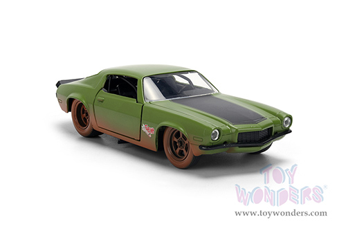 Jada Toys Fast & Furious - Chevrolet® Camaro® "F-Bomb" Dirty Version (1973, 1/32 scale diecast model car, Matte Green) 36393