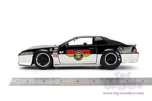 Jada Toys Bigtime Muscle - Chevrolet® Camaro® Z28 "Mickey Thompson" (1985, 1/24 scale diecast model car, Black/Silver) 36454