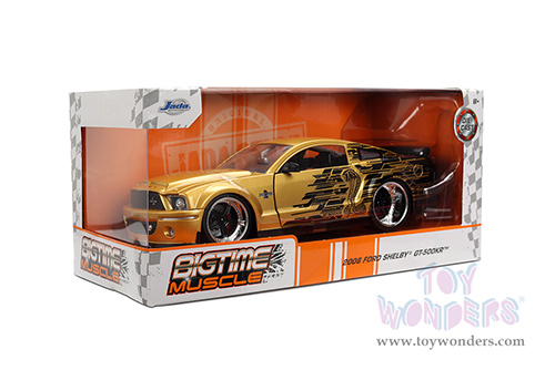 Jada Toys Bigtime Muscle - Ford Mustang Shelby® GT-500KR™ (2008, 1/24 scale diecast model car, Gold/Black) 36462