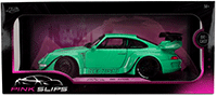 Show product details for Jada Toys Pink Slips - Porsche RWB Body Kit Kei Kishi with Display Base (1/18 scale diecast model car, Glossy Teal) 36463