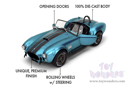 Jada Toys Pink Slips - Shelby® Cobra 427 MK2 with Display Base (1/18 scale diecast model car, Candy Teal) 36467