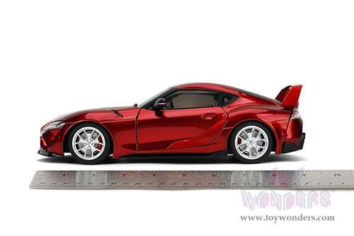 Jada Toys Pink Slips - Toyota GR Supra with Display Base (1/18 scale diecast model car, Candy Red) 36468