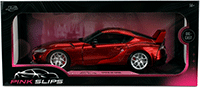 Jada Toys Pink Slips - Toyota GR Supra with Display Base (1/18 scale diecast model car, Candy Red) 36468; 