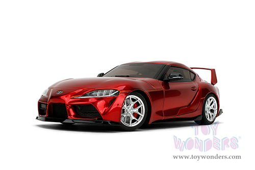 Jada Toys Pink Slips - Toyota GR Supra with Display Base (1/18 scale diecast model car, Candy Red) 36468