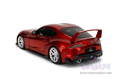 Jada Toys Pink Slips - Toyota GR Supra with Display Base (1/18 scale diecast model car, Candy Red) 36468