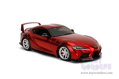 Jada Toys Pink Slips - Toyota GR Supra with Display Base (1/18 scale diecast model car, Candy Red) 36468