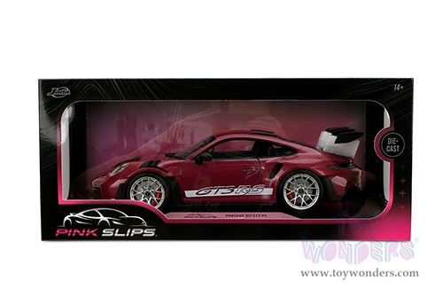 Jada Toys Pink Slips - Porsche 911 GT3 RS with Display Base (1/18 scale diecast model car, Cabernet) 36469