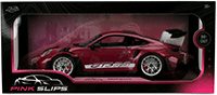 Show product details for Jada Toys Pink Slips - Porsche 911 GT3 RS with Display Base (1/18 scale diecast model car, Cabernet) 36469