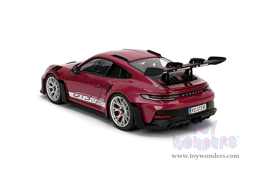 Jada Toys Pink Slips - Porsche 911 GT3 RS with Display Base (1/18 scale diecast model car, Cabernet) 36469
