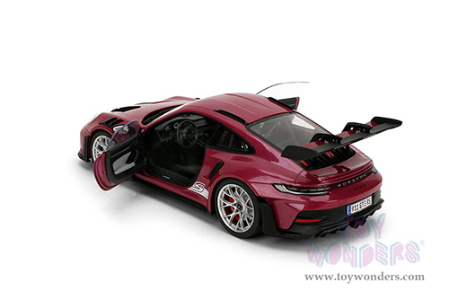 Jada Toys Pink Slips - Porsche 911 GT3 RS with Display Base (1/18 scale diecast model car, Cabernet) 36469
