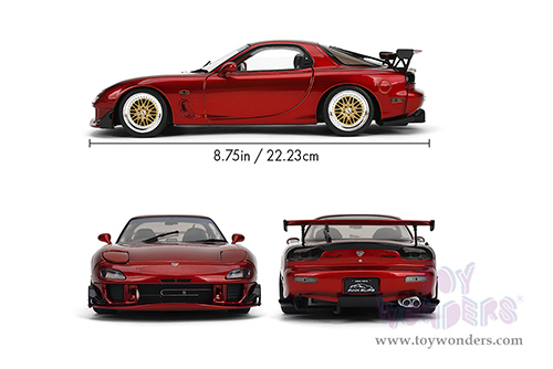 Jada Toys Pink Slips - Mazda RX7 Type RS (FD3S) with Display Base (1/18 scale diecast model car, Candy Red) 36471
