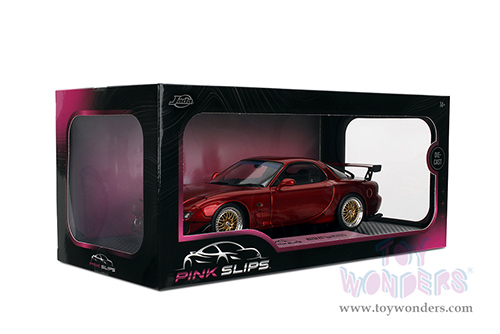 Jada Toys Pink Slips - Mazda RX7 Type RS (FD3S) with Display Base (1/18 scale diecast model car, Candy Red) 36471
