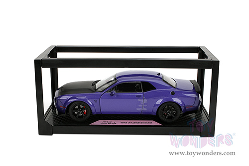 Jada Toys Pink Slips - Dodge Challenger SRT Demon with Display Base (1/18 scale diecast model car, Purple/Black) 36473