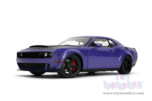 Jada Toys Pink Slips - Dodge Challenger SRT Demon with Display Base (1/18 scale diecast model car, Purple/Black) 36473