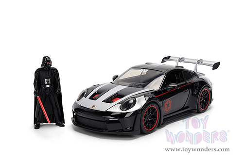 Jada Toys - Hollywood Rides |  Porsche 911 GT3 RS (992) with Darth Vader™ Diecast Figure "Star Wars" (1/24, diecast model car, Black/Silver) 36477