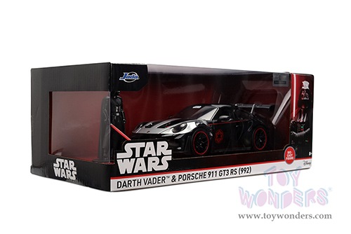 Jada Toys - Hollywood Rides |  Porsche 911 GT3 RS (992) with Darth Vader™ Diecast Figure "Star Wars" (1/24, diecast model car, Black/Silver) 36477