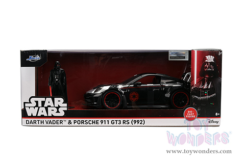 Jada Toys - Hollywood Rides |  Porsche 911 GT3 RS (992) with Darth Vader™ Diecast Figure "Star Wars" (1/24, diecast model car, Black/Silver) 36477