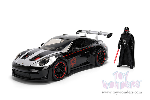 Jada Toys - Hollywood Rides |  Porsche 911 GT3 RS (992) with Darth Vader™ Diecast Figure "Star Wars" (1/24, diecast model car, Black/Silver) 36477