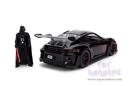 Jada Toys - Hollywood Rides |  Porsche 911 GT3 RS (992) with Darth Vader™ Diecast Figure "Star Wars" (1/24, diecast model car, Black/Silver) 36477