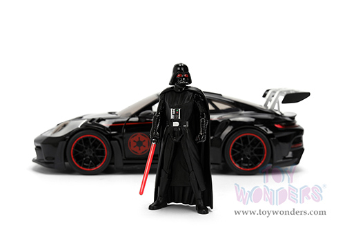 Jada Toys - Hollywood Rides |  Porsche 911 GT3 RS (992) with Darth Vader™ Diecast Figure "Star Wars" (1/24, diecast model car, Black/Silver) 36477