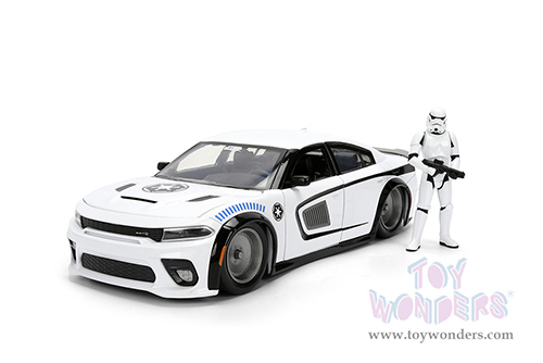 Jada Toys - Hollywood Rides |  Dodge Charger SRT Hellcat with Stormtrooper™ Diecast Figure "Star Wars" (2021, 1/24, diecast model car, White) 36478