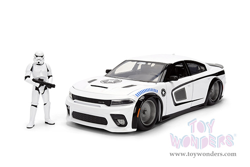 Jada Toys - Hollywood Rides |  Dodge Charger SRT Hellcat with Stormtrooper™ Diecast Figure "Star Wars" (2021, 1/24, diecast model car, White) 36478