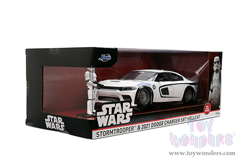 Jada Toys - Hollywood Rides |  Dodge Charger SRT Hellcat with Stormtrooper™ Diecast Figure "Star Wars" (2021, 1/24, diecast model car, White) 36478