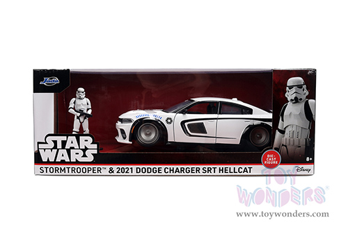 Jada Toys - Hollywood Rides |  Dodge Charger SRT Hellcat with Stormtrooper™ Diecast Figure "Star Wars" (2021, 1/24, diecast model car, White) 36478