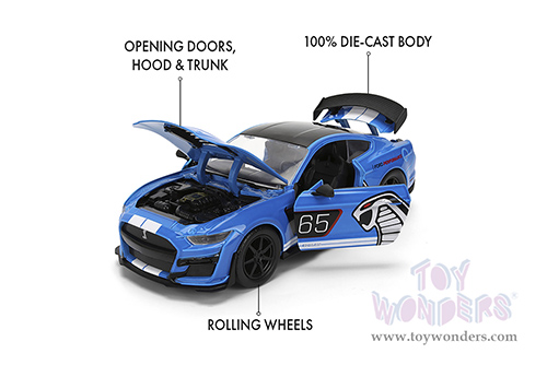 Jada Toys Bigtime Muscle - Ford Mustang Shelby® GT500® #65 "Ford Performance" (2020, 1/24 scale diecast model car, Blue/White stripes) 36587