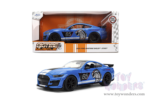 Jada Toys Bigtime Muscle - Ford Mustang Shelby® GT500® #65 "Ford Performance" (2020, 1/24 scale diecast model car, Blue/White stripes) 36587
