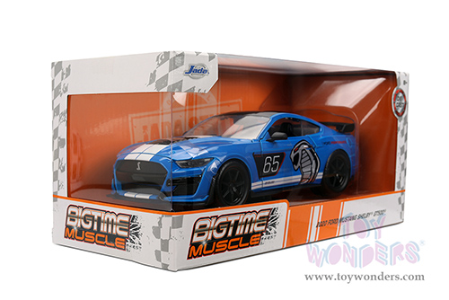 Jada Toys Bigtime Muscle - Ford Mustang Shelby® GT500® #65 "Ford Performance" (2020, 1/24 scale diecast model car, Blue/White stripes) 36587