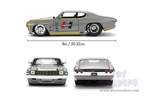 Jada Toys Bigtime Muscle - Chevrolet® Chevelle® SS™ "Hurst" (1971, 1/24 scale diecast model car, Gray/Gold) 36588