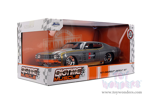 Jada Toys Bigtime Muscle - Chevrolet® Chevelle® SS™ "Hurst" (1971, 1/24 scale diecast model car, Gray/Gold) 36588
