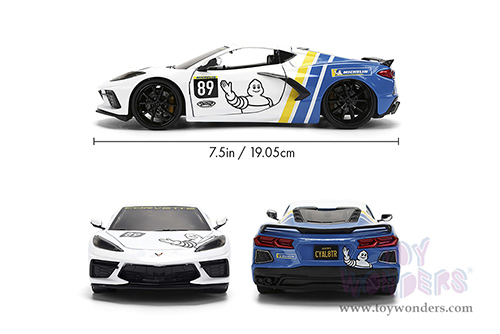 Jada Toys Bigtime Muscle - Chevrolet® Corvette® Stingray™ C8 #89 "Michelin" (2020, 1/24 scale diecast model car, White/Blue) 36597