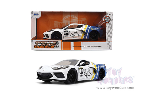 Jada Toys Bigtime Muscle - Chevrolet® Corvette® Stingray™ C8 #89 "Michelin" (2020, 1/24 scale diecast model car, White/Blue) 36597