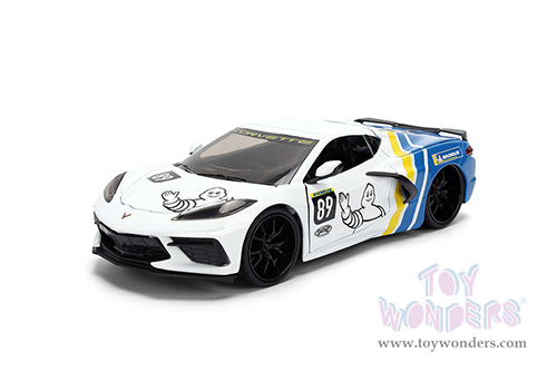 Jada Toys Bigtime Muscle - Chevrolet® Corvette® Stingray™ C8 #89 "Michelin" (2020, 1/24 scale diecast model car, White/Blue) 36597