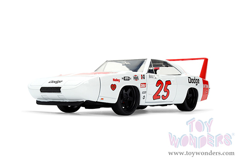 Jada Toys Bigtime Muscle - Dodge Charger Daytona #25 (1969, 1/24 scale diecast model car, White/Red Stripes) 36608